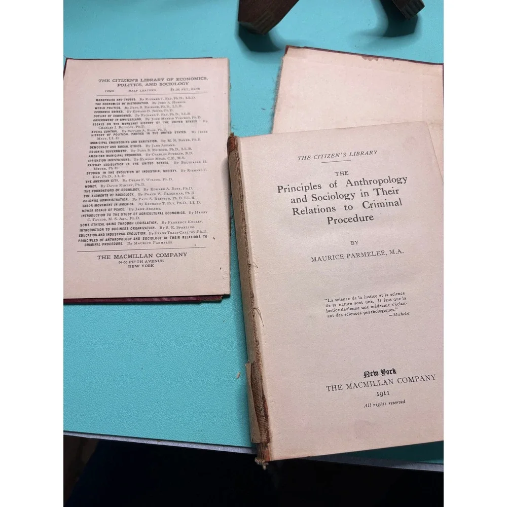 1911 Principles of Anthropology Sociology Criminal Procedure Maurice Parmelee‎